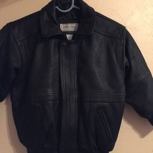 Kids Amherst collection leather jacket